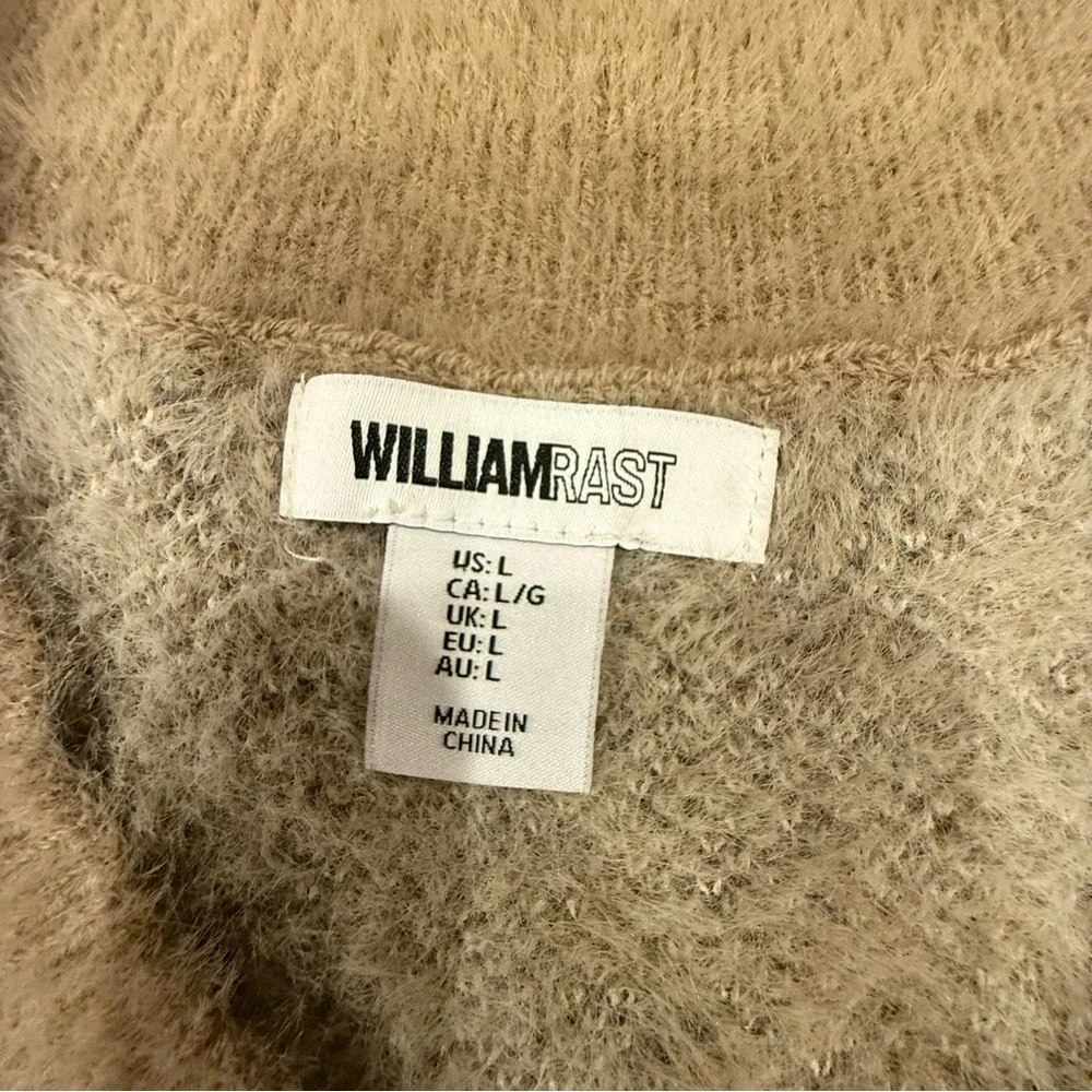 William Rast Women’s Soft Beige Old Money Neutral Argyle Knit Vest sz L - Picture 5 of 8